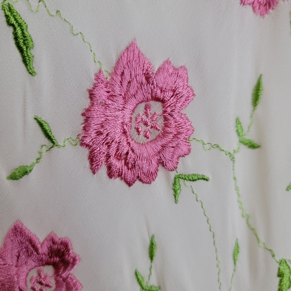 Vintage Betsey Johnson Silk Embroidered Floral Dress size 6 NWT - Picture 4 of 9